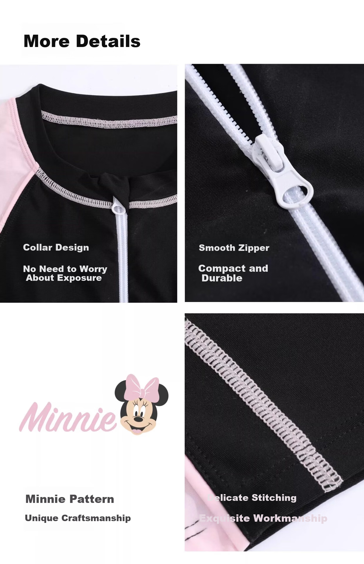 Disney Women's One-Piece Square-Leg Swimsuit Premium New Hot Spring Swimwear D15198 Black XL 9