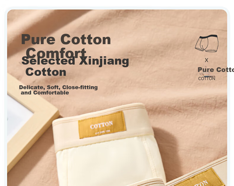 Me Feeling Men's Underwear, Pure Cotton 5A Antibacterial Boxer Briefs, Summer Sports Breathable Youth Boxer Shorts 1