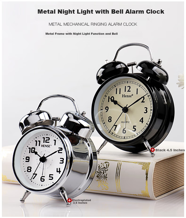 Hense Creative Alarm Clock for Students, Loud Volume Bedside Clock, Extra Loud Alarm for Lazy People, Desktop Hourglass Alarm HA17 Anchor 1