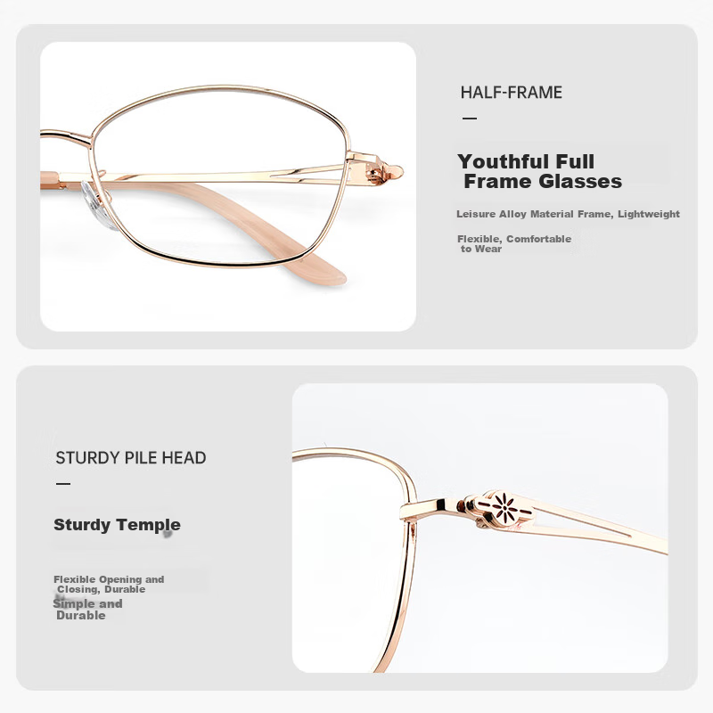 Dr. Ouna Reading Glasses High Definition Anti-Blue Light Premium Presbyopic Glasses for Men And Women 300 Degrees Rose Gold