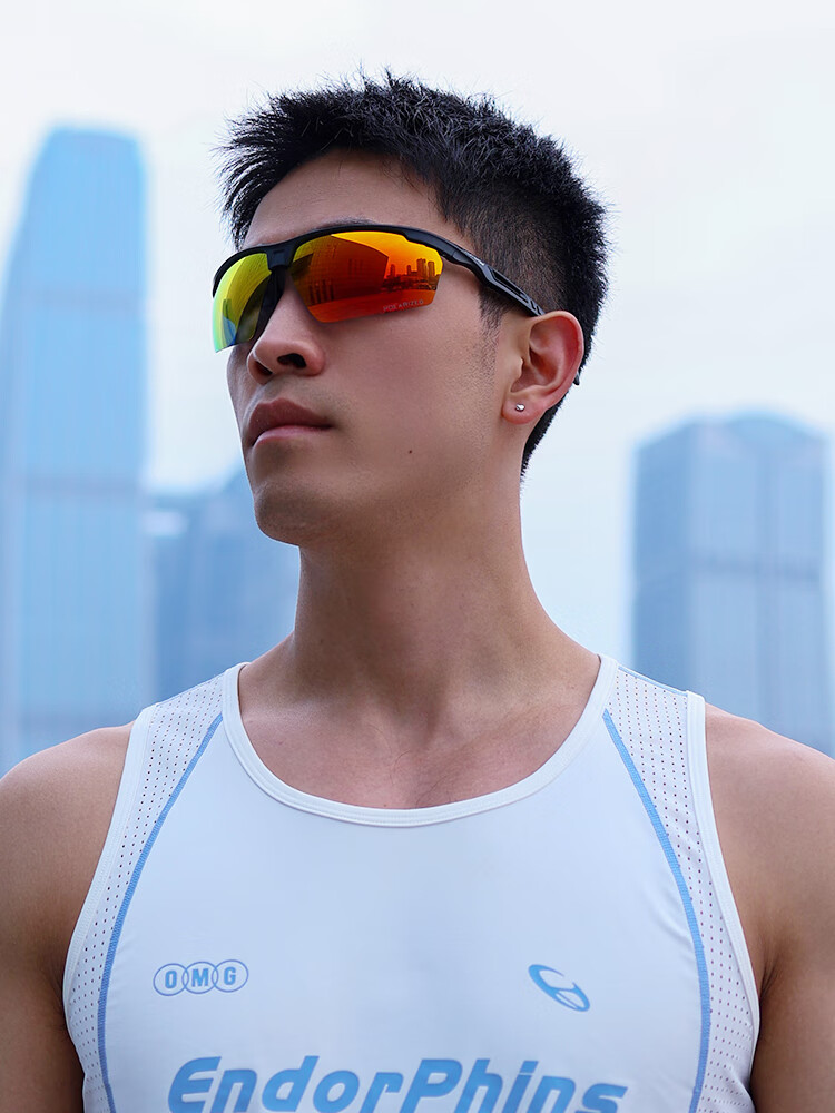 VOZAPOW Professional Marathon Polarized Colorful Protective Running Glasses Outdoor Sports Fishing Mountaineering Sunglasses for Men and Women 12