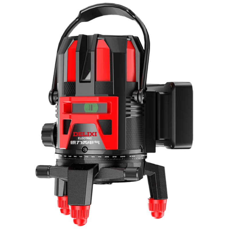 DELIXI ELECTRIC Green Light 5-Line Infrared Level Dual Power High Precision Strong Light Fine Line Auto Leveling Laser for Outdoor Construction Site