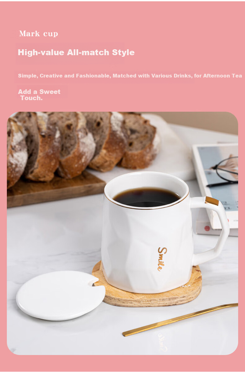 JIWUSENLIN Temperature-Controlled Mug Birthday Gift for Girlfriend Boyfriend Coffee Cup Thermos Cup Coaster Employee Souvenir Insulated Cup Black 4
