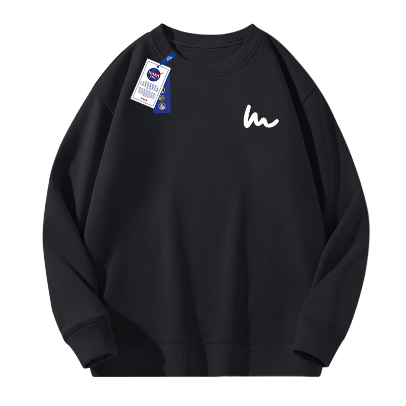NASA GISS Sweatshirt for Men, Spring And Autumn Versatile Round Neck Long-Sleeve T-Shirt, Youth Couple's Top Outerwear, Black, XL