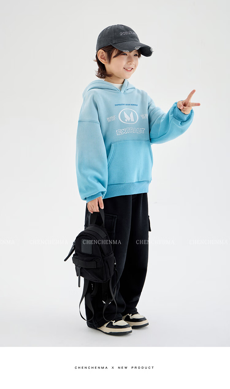 Chenchen Mom Gradient Parent-Child Gradient Color Hooded Fleece Sweatshirt 6762D 31