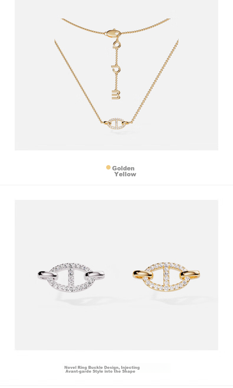 APM Monaco Collarbone Chain Pig Nose Necklace Sweater Chain Women's Light Luxury High-End Feel Birthday Gift for Girlfriend 2