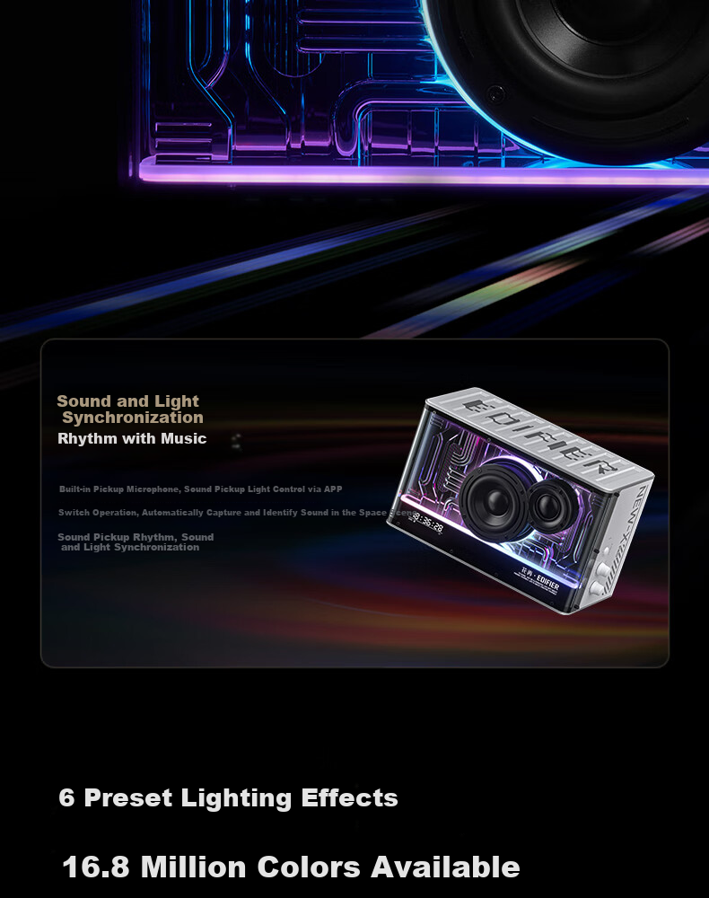 EDIFIER NEW-X PRO Light Cooling Energy Speaker Bluetooth Computer Speaker Gaming Desktop Speaker Phantom Black 15