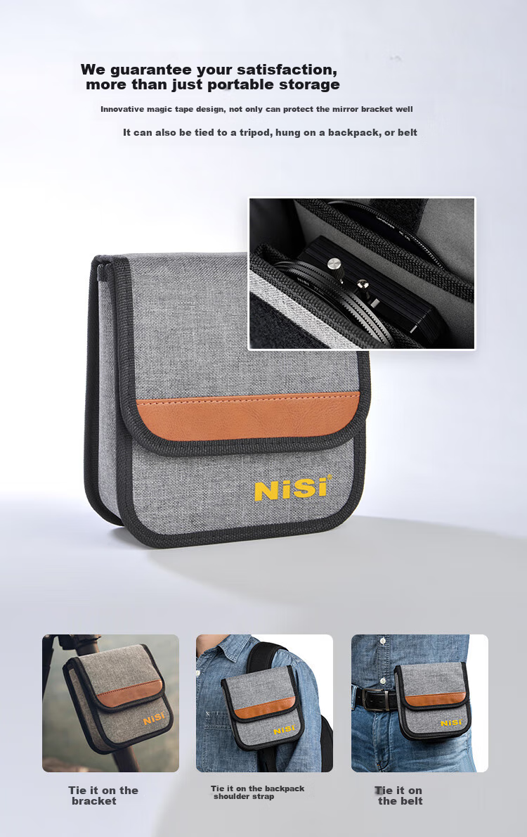 NiSi 100mm Square Lens Storage Bag, Square Filter Insert Storage, Landscape Photography DSLR Square Lens, ND Filter GND Gradient Filter PL Polarizer 8