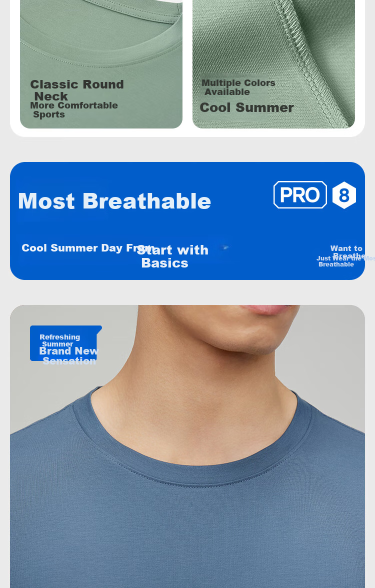 HLA [Zuihuxi-Pro8] Short-Sleeve Undershirt for Men And Women, Zero-Carbon Tencel Antibacterial Anti-Mite Couple's Basic Base Layer Top 15