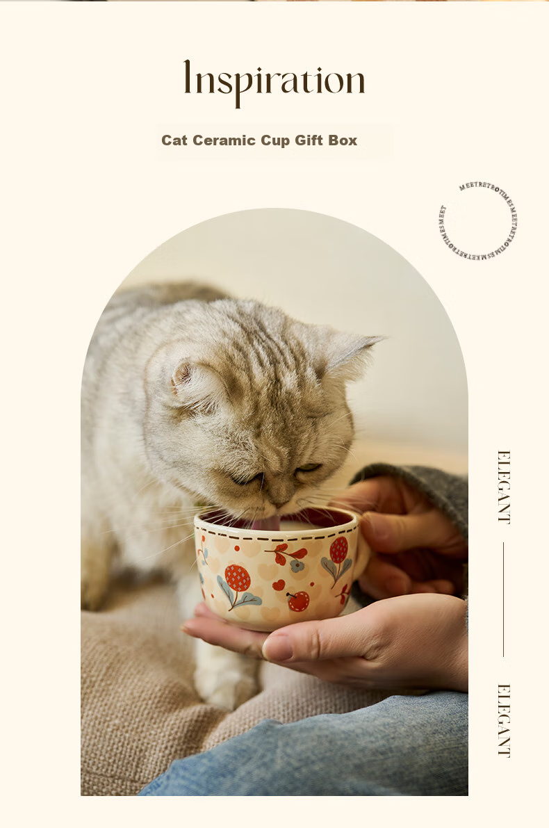 Siyue Cat Cup Set, Mug Coffee Cups Gift Box, New Home Housewarming Wedding Engagement Wedding Gift Souvenir 2