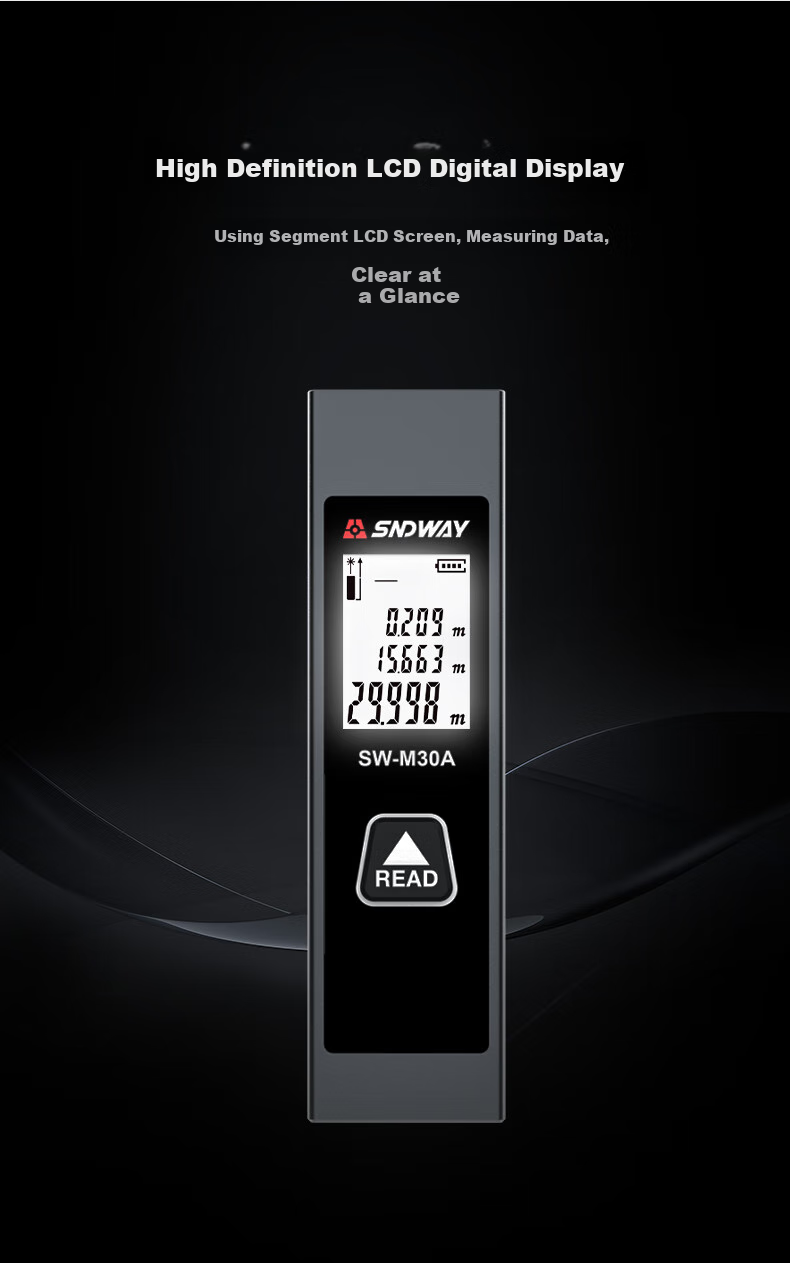 SNDWAY Laser Rangefinder, Infrared High-Precision Electronic Ruler, Rechargeable Room Measuring Device SW-M30A 7