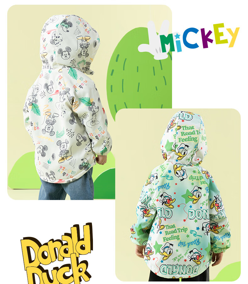Disney Spring Autumn Kids Graffiti Minnie Hooded Jacket Comfortable Warm Windproof Coat Graffiti 110 25