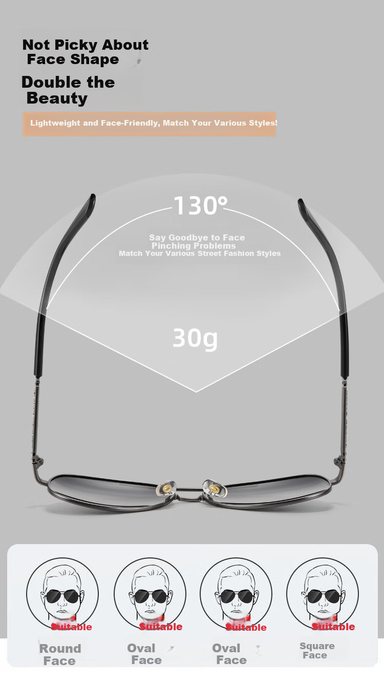 GOGOSOON New Pilot Sunglasses for Men, Driving-Specific Glasses, Photochromic Polarized Driving Sunglasses, Light-Sensitive Day And Night Fishing Sunglasses 9