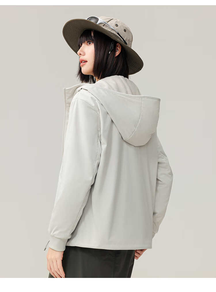 SNOWFLYING Women's Hooded Jacket 2025 Fleece Waterproof Softshell Lined Sweatshirt White M160 2