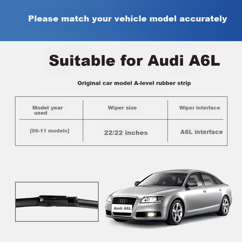 Комплект каркасных щеток стеклоочистителя YITU для Audi A6L [2006-2011], комплект из 2 шт., 21 и 27 дюймов