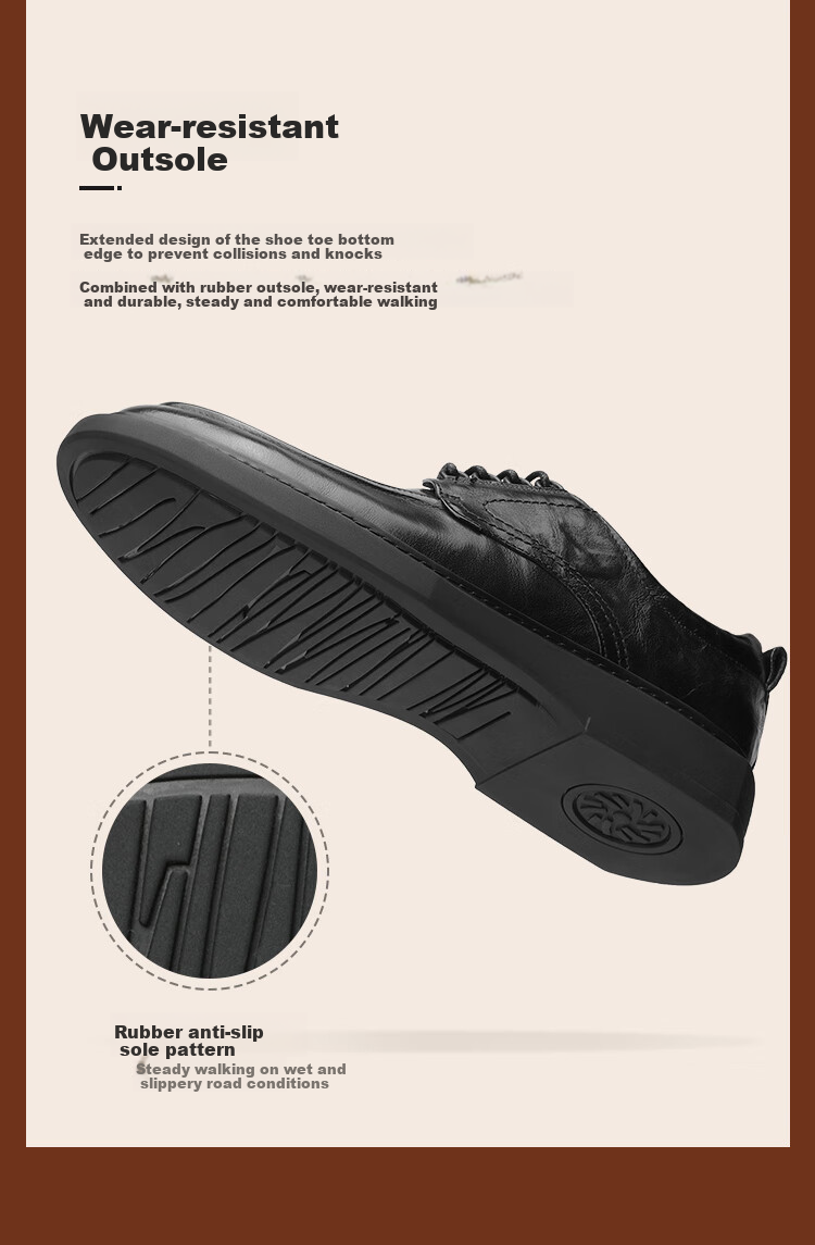 Goldlion Men's Shoes, Urban Formal Leather Shoes, Comfortable And Durable Derby Shoes, 50823024440A, Brown, Size 43 7