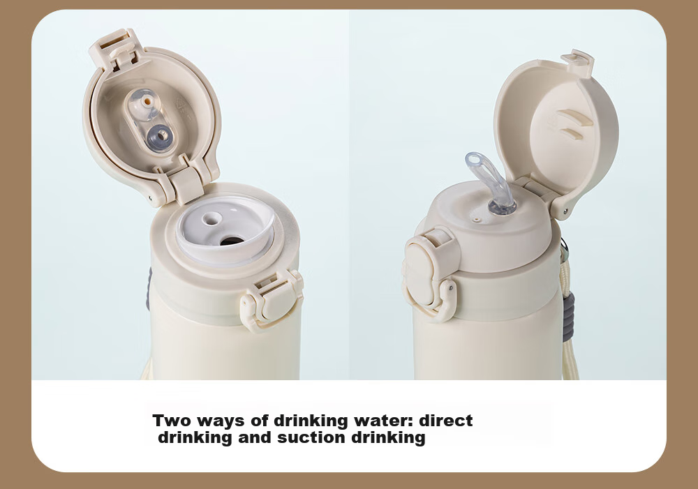 Fuguang Student Insulated Cup with Pop-Up Lid, 316L Stainless Steel Straw Cup for Women, Long-Lasting Heat And Cold Retention Children's Water Bottle 18