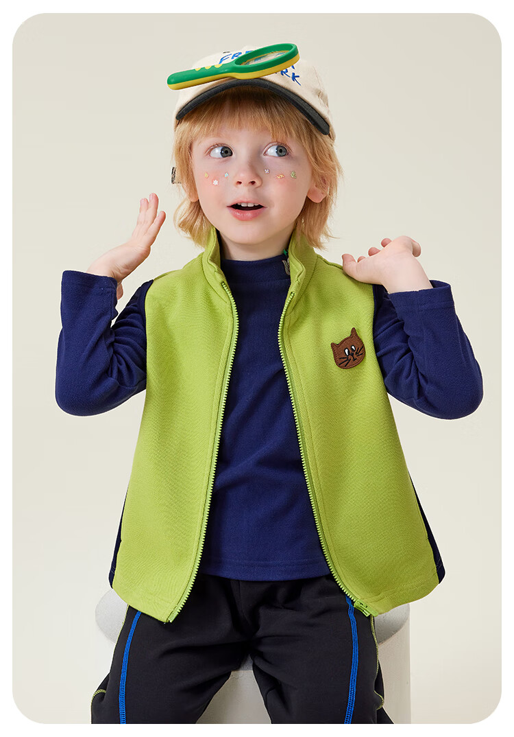 MQDMINI Kids Vest Children's Boys and Girls Hoodie Vest Infant Cardigan Inner Wear Outerwear Versatile Top Duoduo Cangcang 14