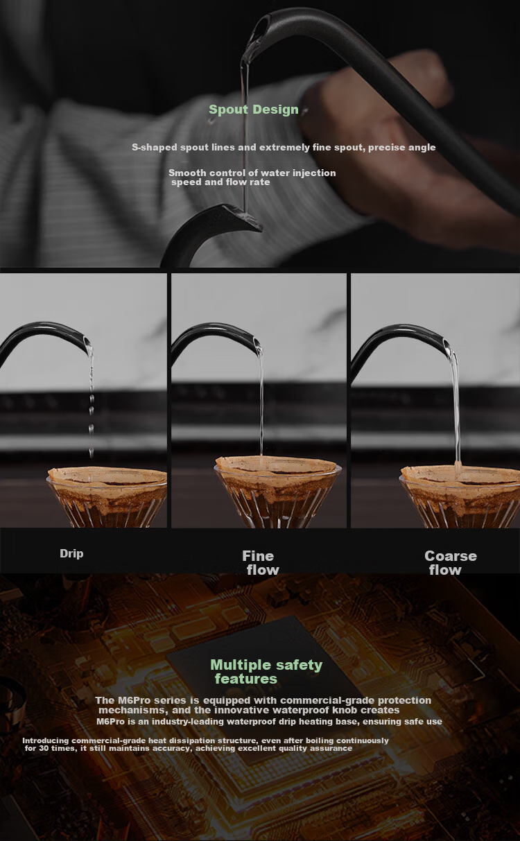 Cocinare Pour-Over Kettle, Hand-Brewed Coffee Pot, C-Shaped Color-Changing High-Aesthetic Coffee Temperature Control Kettle, Coffee Maker, Home Appliance Water Kettle, M6Pro Jungle Secret 0.6L 6
