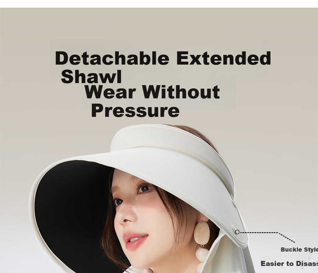 CACUSS Women's Sun Protection Hat, Summer Wide Brim UV-Resistant Visor Cap, Black Outdoor Sun Hat 11