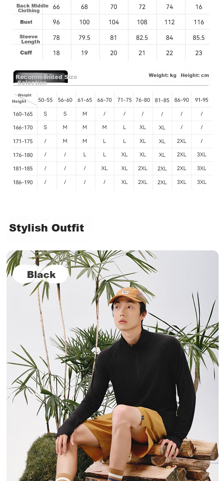 JD Original Autumn And Winter Deodorizing Wool Zipper Long-Sleeve T-Shirt for Men, Sports Outdoor Warm Top, Rock Blue, 3XL 4
