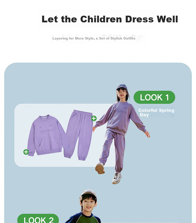 EBAER Children's Casual Sweatshirt Set Spring Outfit, Boys And Girls Top Jacket And Pants Two-Piece Set, Midnight Blue, Size 120 10