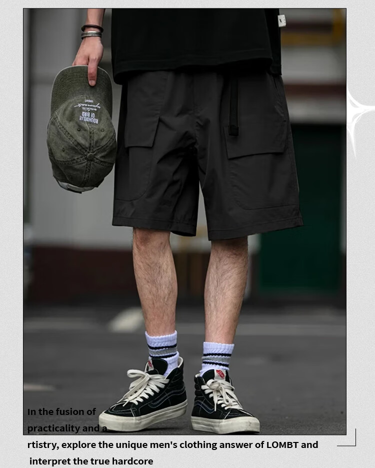 LOMBT American-Style Cargo Shorts for Men, Summer Loose Casual Sports Retro Knee-Length Shorts MT01 Light Army 2XL 12