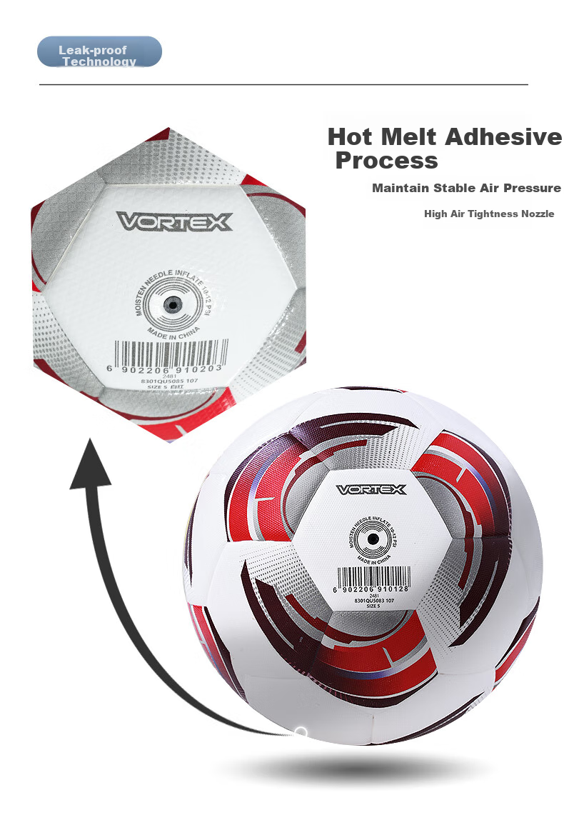 KELME Hot-Melt Soccer Training Match Children's Size 4 Ball, Asian Cup VORTEXAC Wind Fire Wheel, White And Red Size 4 8