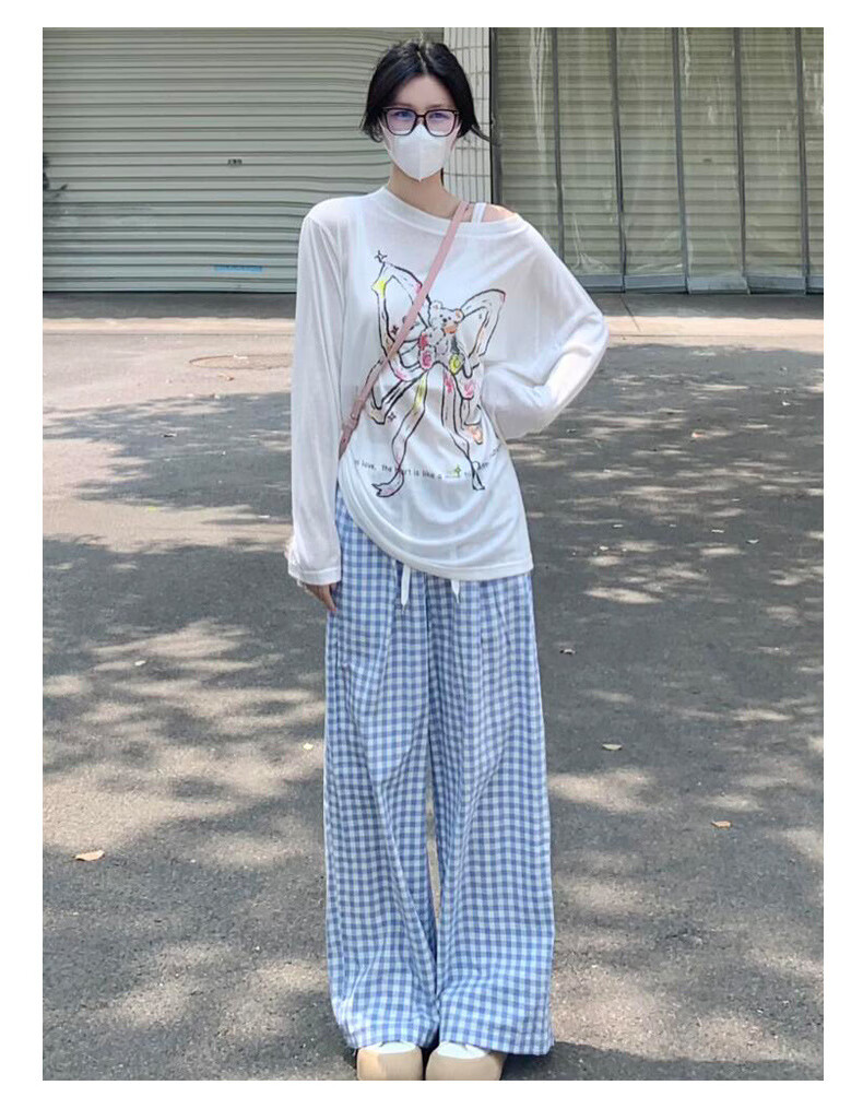 LangSha Wide-Leg Pants for Women, Spring And Autumn New Style Dopamine High-Waist Draping Slimming Casual Loose Lazy Trendy Trousers 6