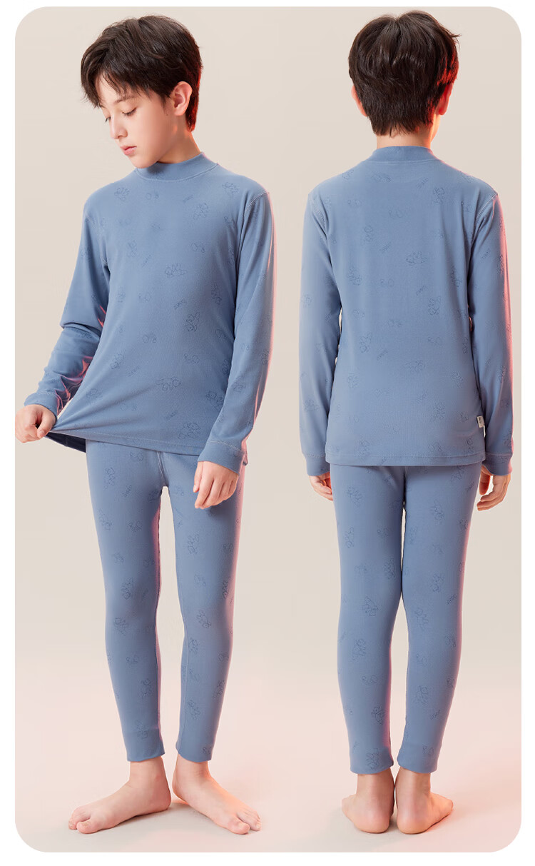 Dingguagua Children's Thermal Underwear Set Boys Autumn Winter Long Johns Pajamas for Boys and Teens 3