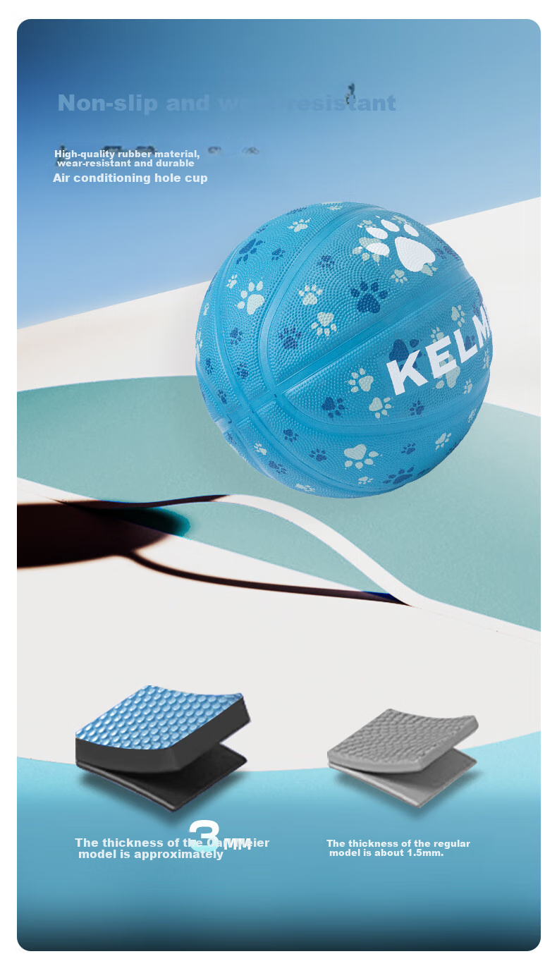 KELME Rubber Basketball, Standard Size 5, Youth Anti-Slip Moisture-Absorbing Indoor And Outdoor Basketball, Specially Designed for Cement Courts, Wear-Resistant And Durable 4