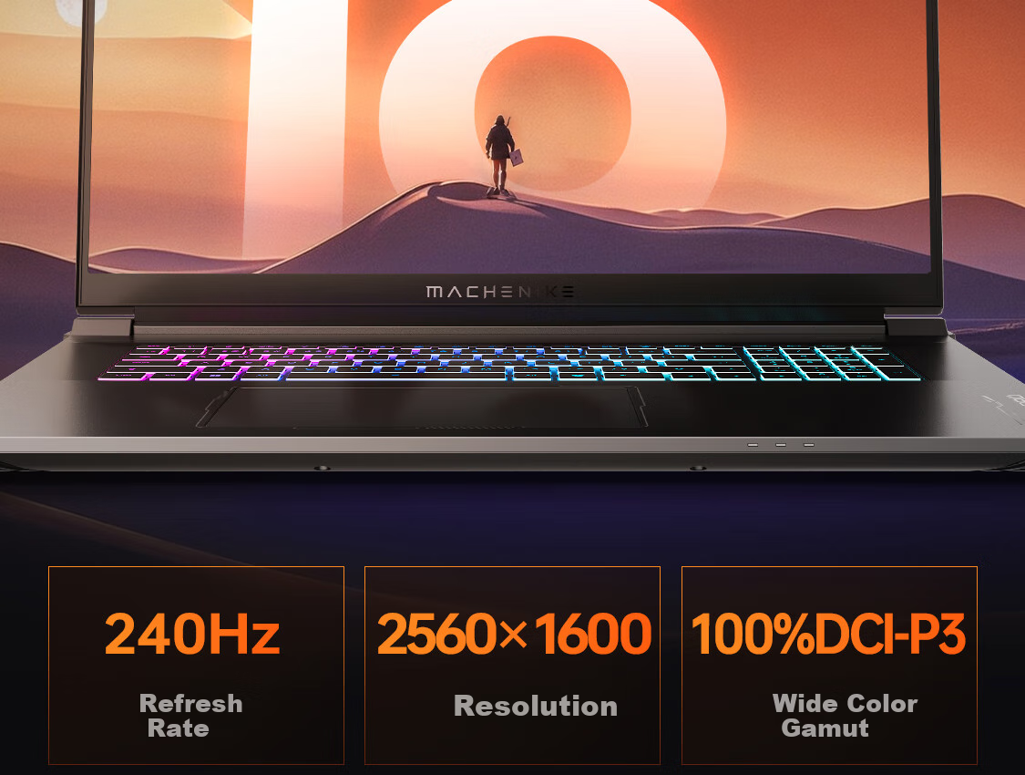 MACHENIKE Sunlight 18 Pro [RTX5080 Subsidies], 18-Inch Flagship AI Office Gaming Laptop (Core Ultra9 275HX 240Hz 32GB 2TB) 9