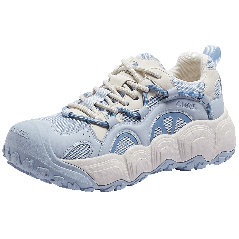 CAMEL [Dilireba's Same Style] Nengmeng Chumeng Women's Sneakers, Casual Sports Shoes L25A202062 Beige/blue 38