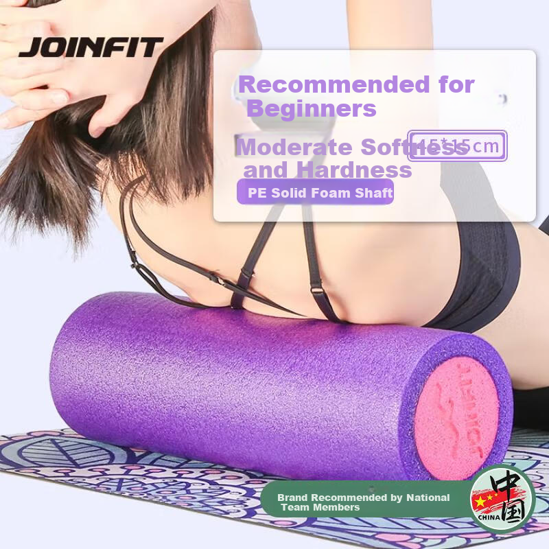 Ролик массажный JOINFIT PE, для расслабления мышц, фитнеса, массажа, йоги, фиолетово-розовый, 45 см, J.F.011AB-J
