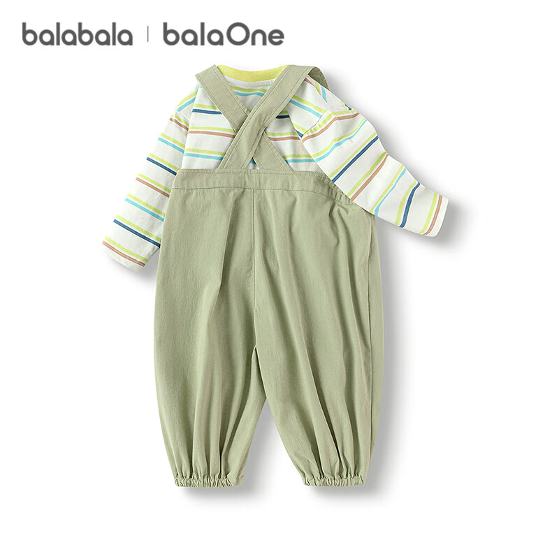 BALABALA BalaOne Baby Long-Sleeve Set with Suspender Pants Two-Piece Outfit for Boys And Girls Autumn Wear