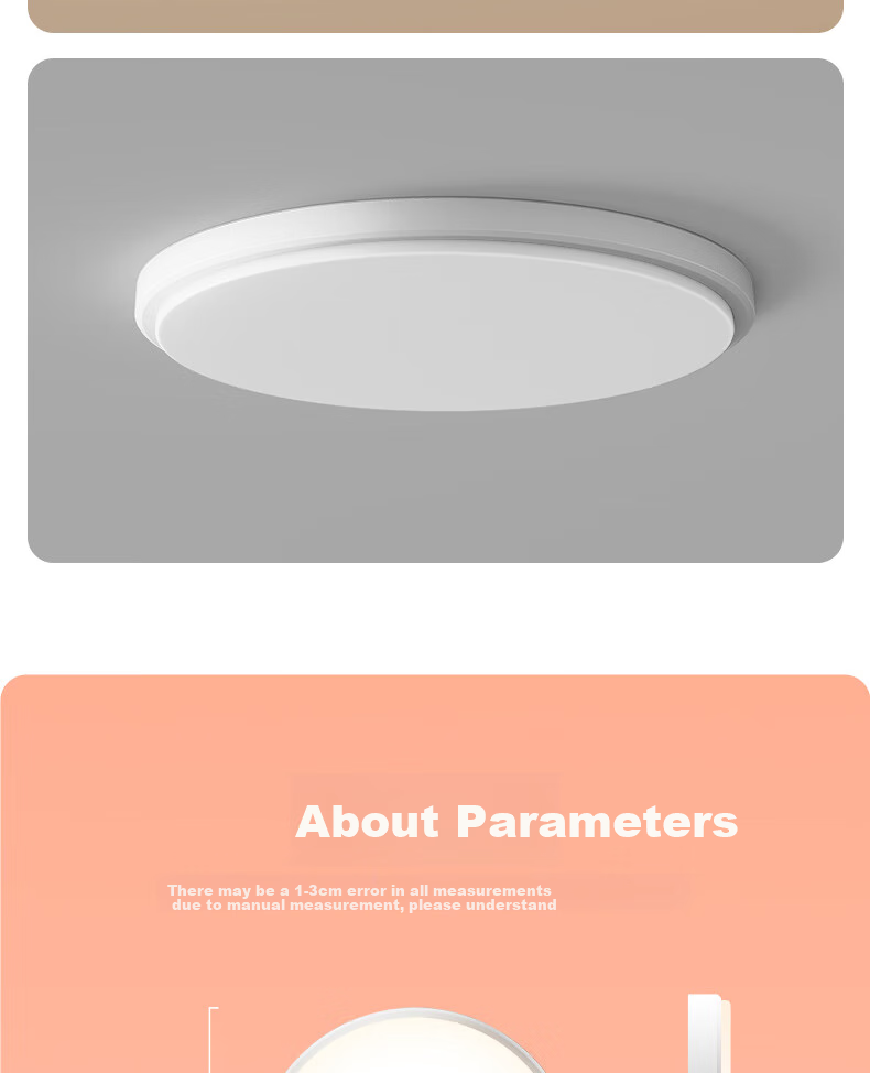 GUJIA LED Ceiling Light Simple Balcony Hallway Living Room Bedroom Eye Protection Puri Lighting Fixture Three Colors [Installation Included] 14