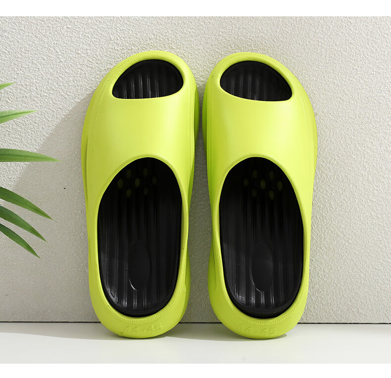 GUOLUOFEI Men's Slippers for Outdoor Wear, Summer Non-Slip Wear-Resistant EVA Thick-Soled Sports Casual Beach Sandals, White, Size 44-45 4