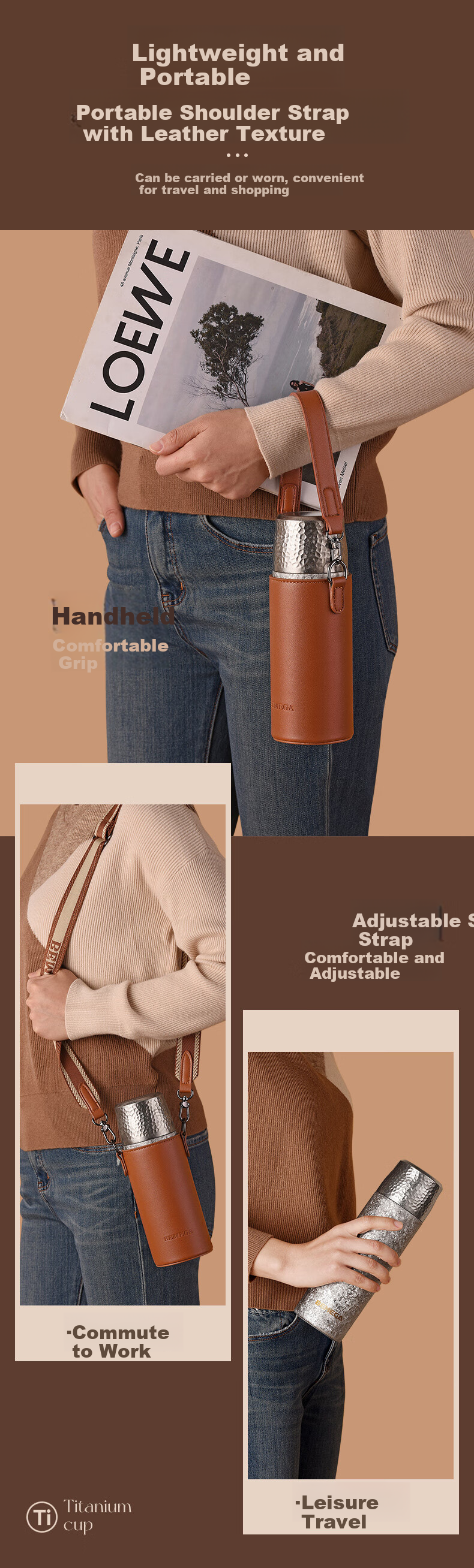 BEMEGA Pure Titanium Insulated Mug for Women And Men, Stylish 2025 New Model Sold by JD, Titanium Cup with Tea Infuser And Water Separatio 10