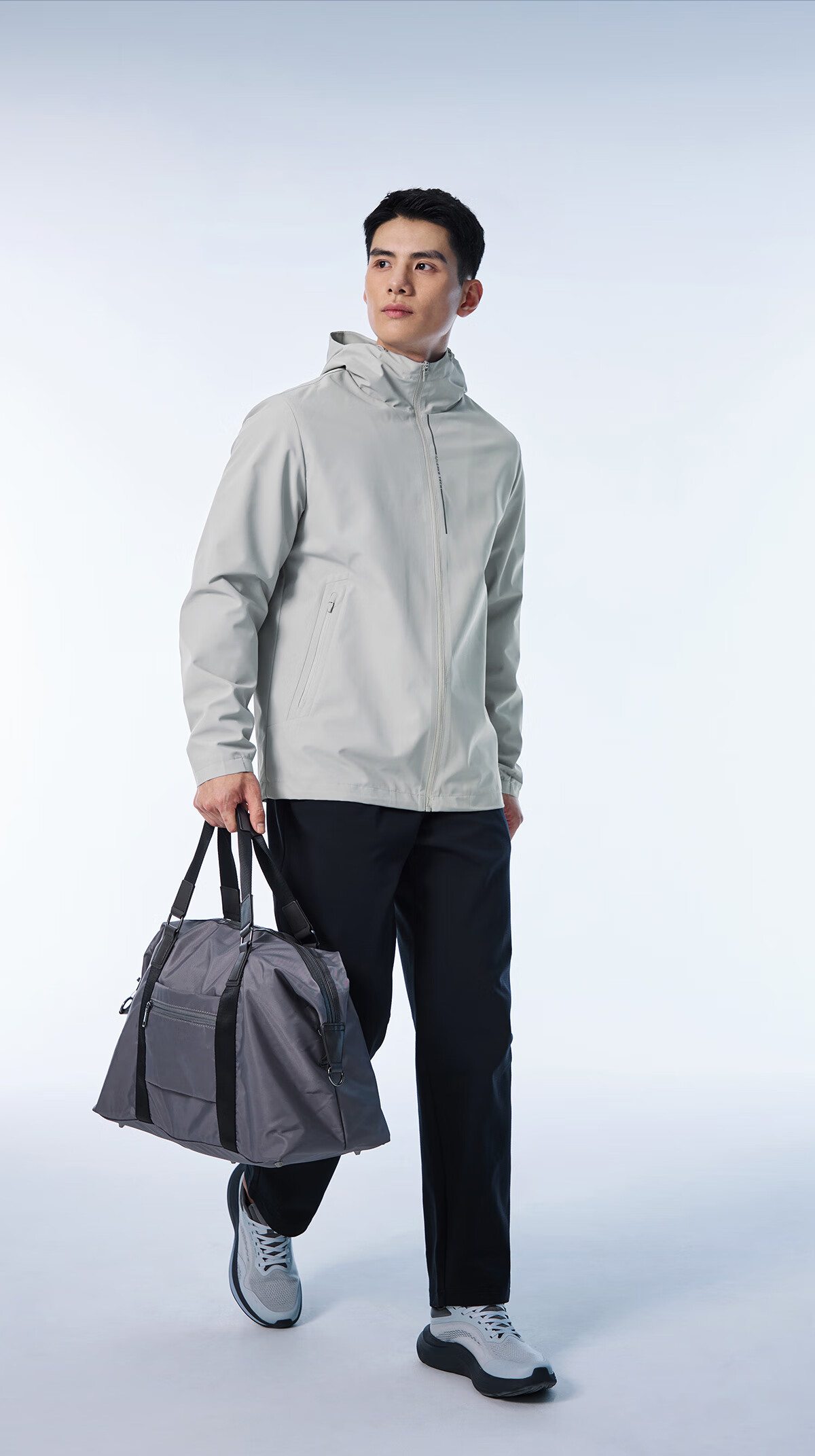 ERKE Jacket, Spring Men's Cardigan, Hooded Waterproof Cycling Wear, Windproof Running, Solid Color Versatile Casual Outerwear 14