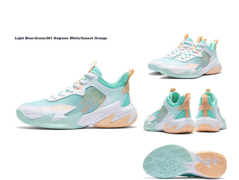 361° Hanjiang | Children's Basketball Shoes, Summer Practical Training, Youth Hard Court Wear-Resistant Basketball Shoes, Blue, Size 41 21