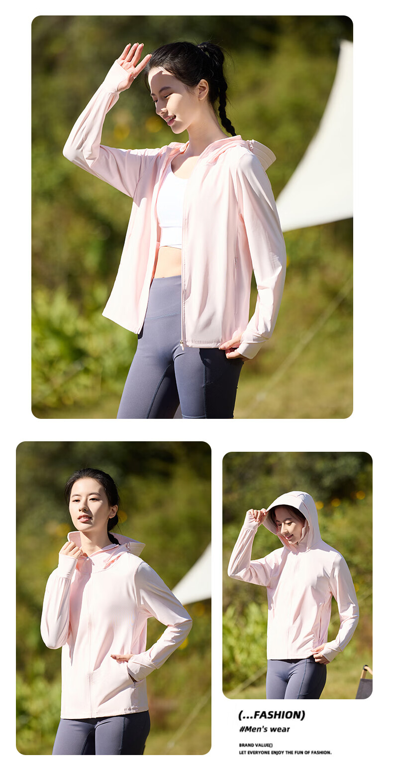 JEANSWEST Women's Cooling Sports Sun Protection Jacket UPF50+ Outdoor UV Protection Ice Mist Pink 2XL 18