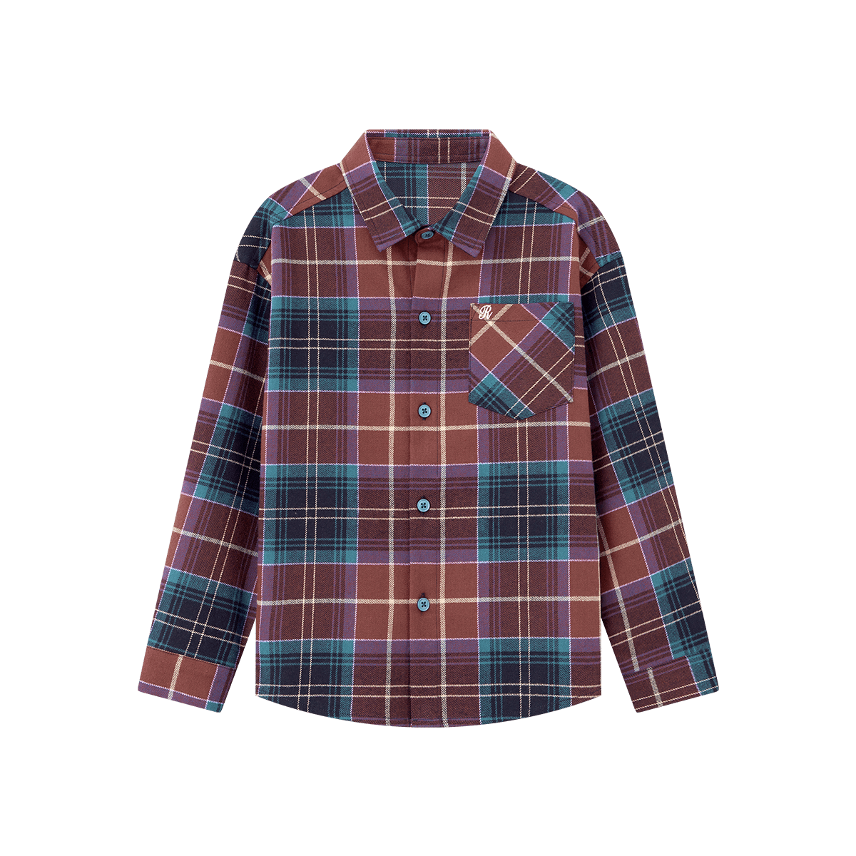 Duoduojia Brushed Soft Fabric Boys' Shirt Spring Autumn Stylish Retro Plaid Jacket for Older Kids