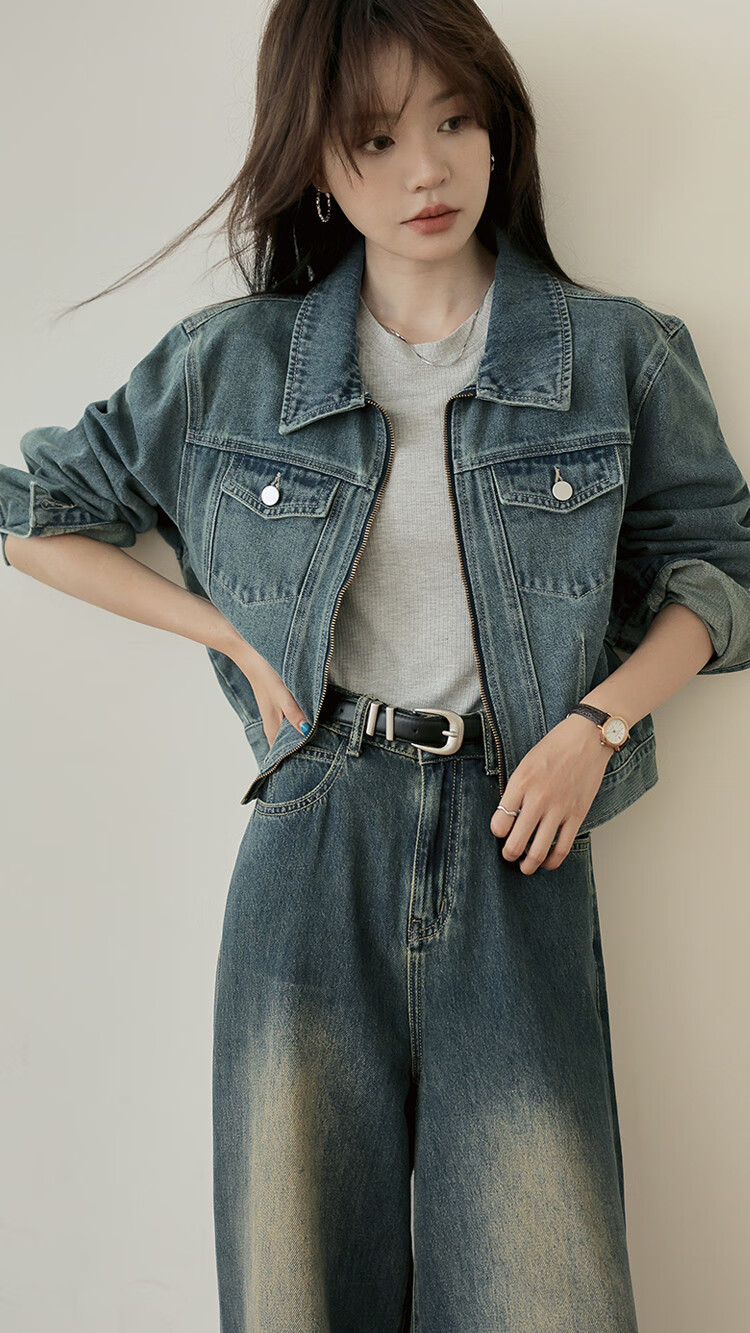 Mt [Japanese Street Style] Spring Collection, Casual Retro Colorful Denim Zip-Up Jacket 1