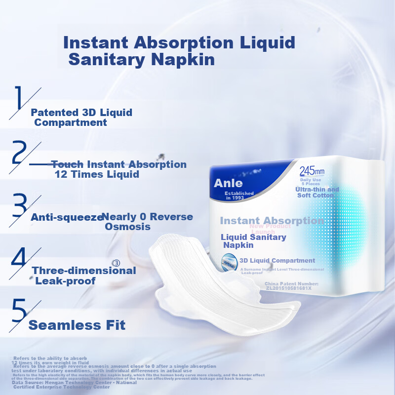 Anerle Ultra-Thin Liquid Sanitary Napkins, Leak-Proof, Daytime Use, 245mm, 10 Pieces [Brand Direct Supply, Safe Quality]