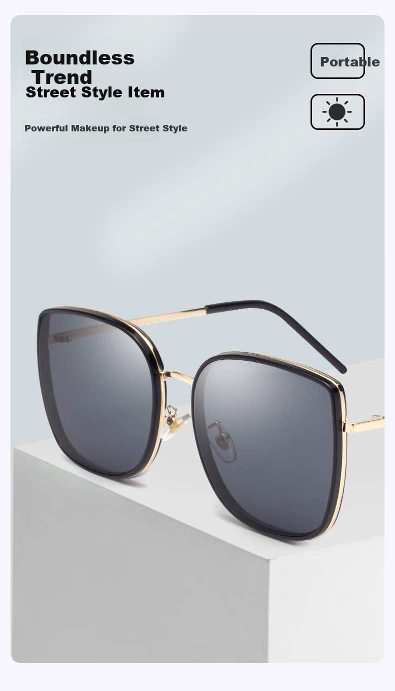 Jardin D'amour Polarized Sunglasses for Men And Women, Fashionable Large Face UV Protection Driving Sunglasses 8621 Black Silver 1