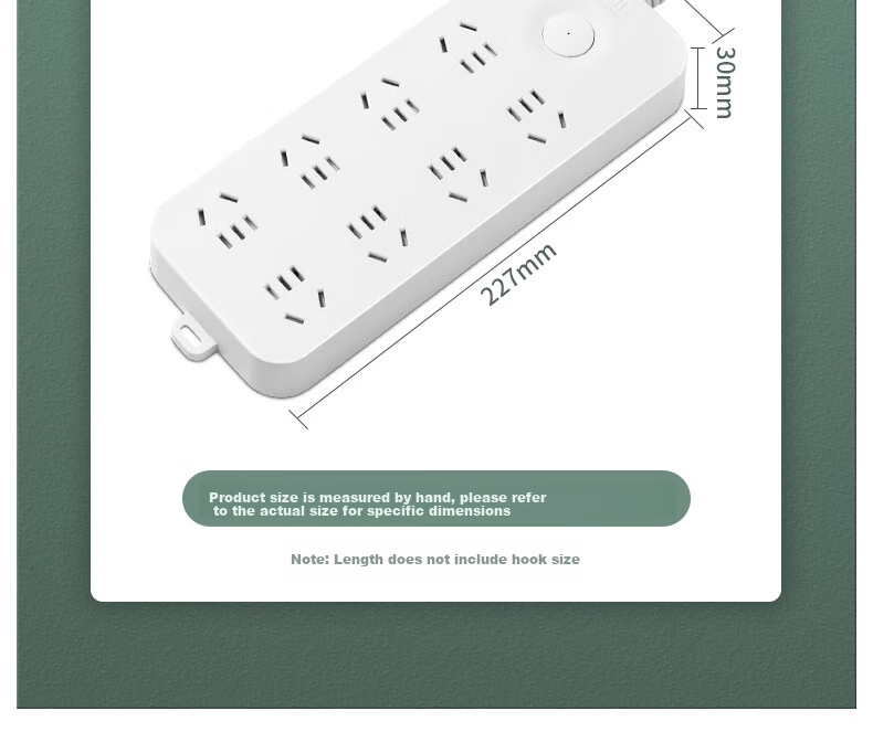 Deli 33916(05) Elegant White Series New National Standard Power Strip/Extension Cord/Surge Protector/Power Bar/Outlet Strip 8 Outlets, 5 Meters Total Length, 1 Pack 24