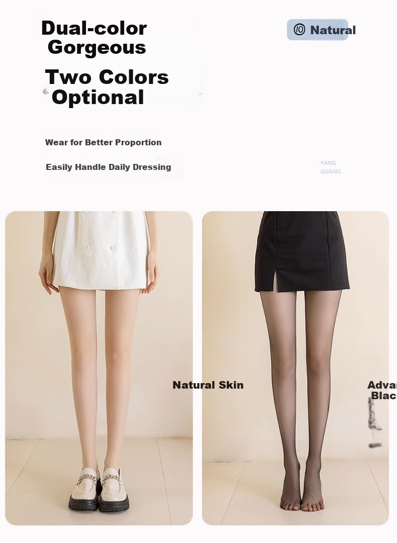LangSha Crotchless Tights Stockings 0D Sexy Ultra-Thin Toe Point Fully Transparent Summer Thin Invisible Pantyhose 2 Pairs 8