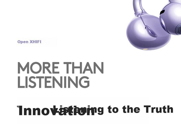 Tonemay Q6 Clip-On Open Bluetooth Headphones, Bone Conduction Concept AI Translation Headphones, Call Noise Reduction, Wireless Non-In Running Sports Ear-Hook Gaming E-Sports Valentine's Day Gift Purple 2