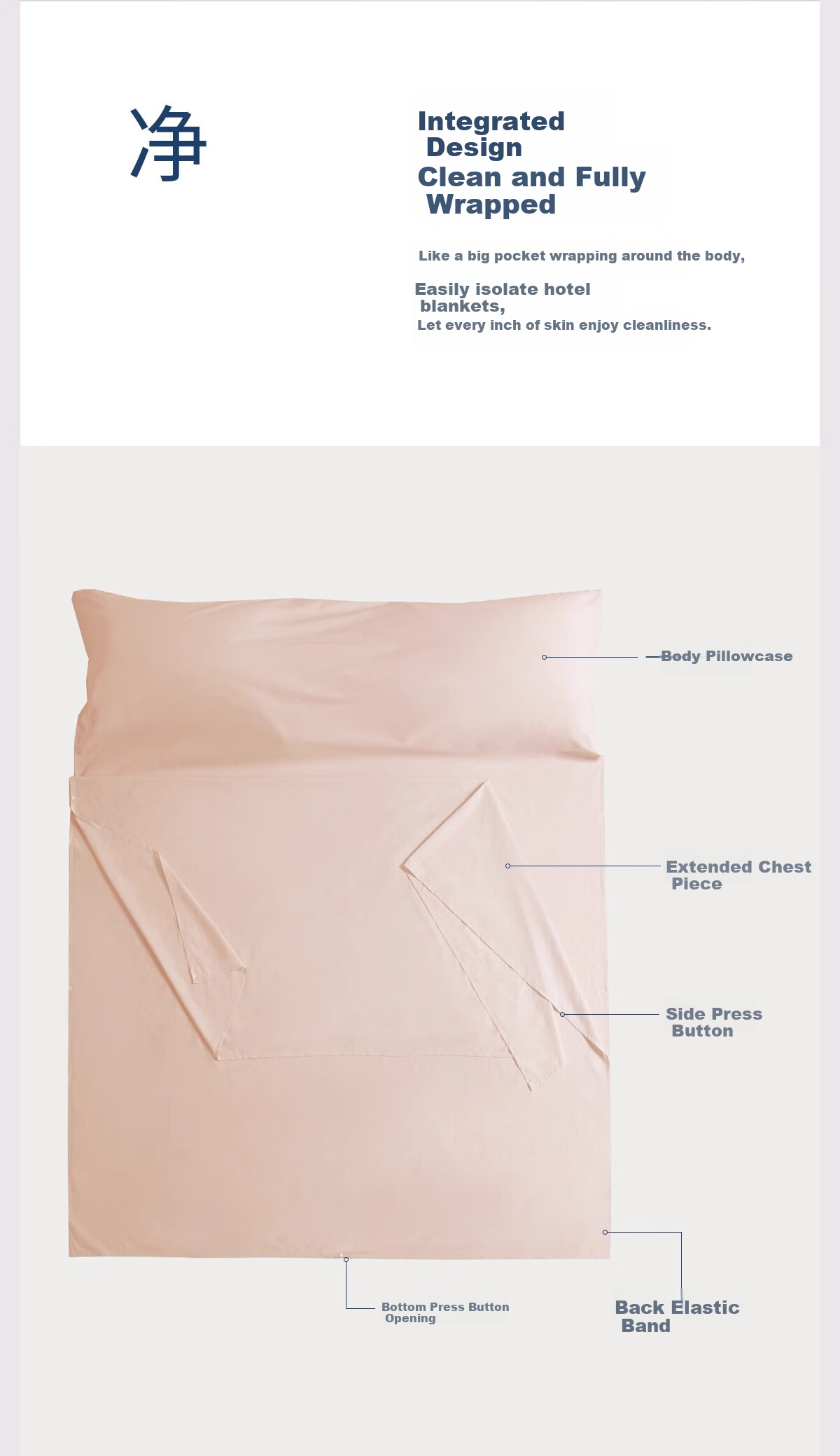 MIDO HOUSE Mingdu 60-Count Pure Cotton Hotel Anti-Dirt Sleeping Bag, Travel Bed Sheet, Portable Travel Sleeping Bag, Thin Purple, 160*210 18