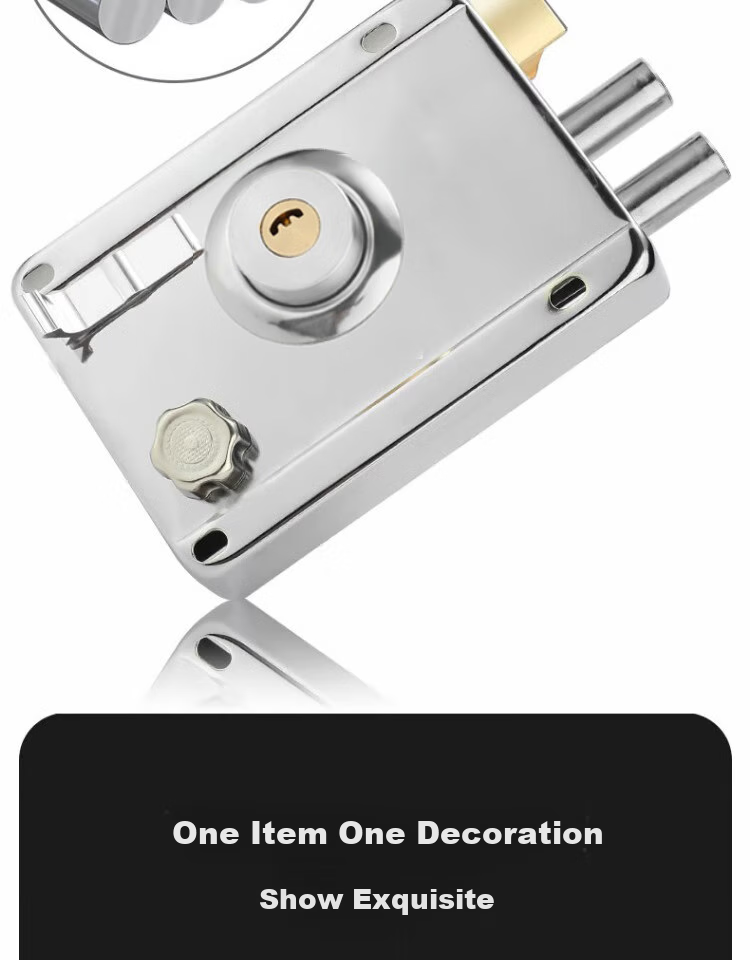 Shouli Anti-Theft Door Lock Old-Style Surface-Mounted Door Lock Anti-Pry Household Iron Door Lock Wooden Door Lock Universal Indoor and Outdoor Right-Hand Opening 4